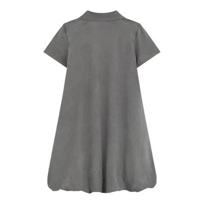 We11 Done Washed Bubble Polo Mini Dress In Gray