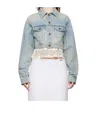 We11 Done Washed Denim Jacket In Multicolor