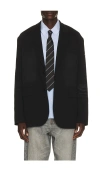 We11 Done Washed Jersey Blazer In Black