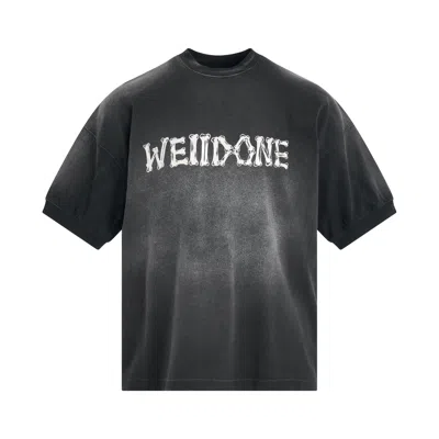 We11 Done Washed Ribbed Logo T-shirt In Multi