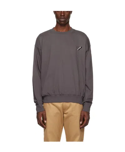 We11 Done Wave Line Symbol-logo Sweatshirt In Black