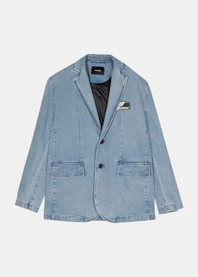 We11 Done We11done Blue Denim Blazer