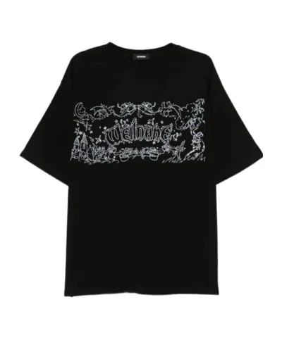 We11 Done We11done Crewneck Logo-print T-shirt In Black