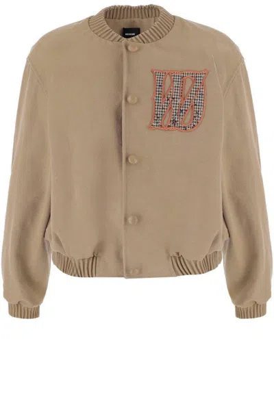 We11 Done We11done Logo Embroidered Jacket In Beige