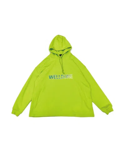 We11 Done We11done Logo Printed Oversized Hoodie In Green
