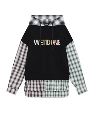 We11 Done We11done Patchwork Layered Hoode D Shirt In Black