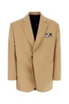 We11 Done Jacket Featuring Notch Lapels And Pockets In Beige