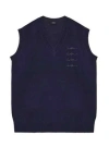 We11 Done We11done V-neck Knitted Vest In Black