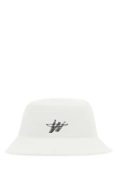 We11 Done White Cotton Bucket Hat In Neutral