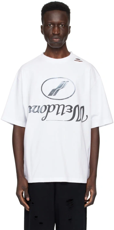 We11 Done White Distressed T-shirt