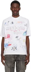 We11 Done White Doodle T-shirt In White