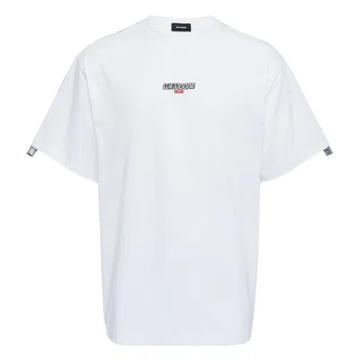 We11 Done White Double Logo Tape Short Sleeve T-shirt