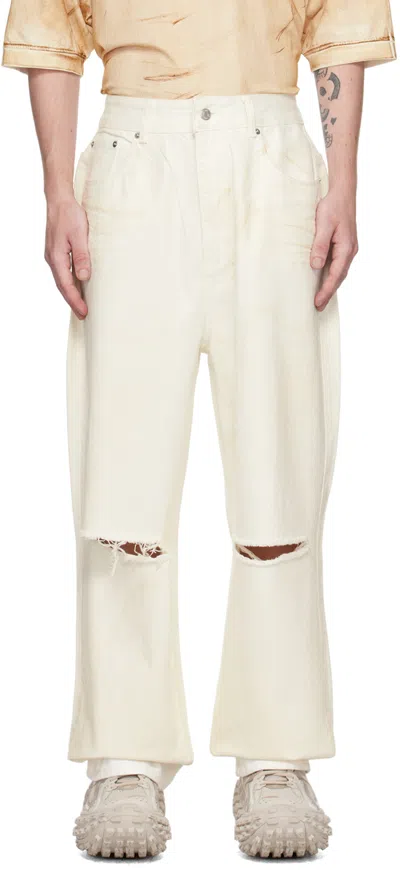 We11 Done White Foil Coated Jeans