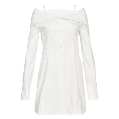 We11 Done White Fold-over Collar Dress
