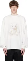 We11 Done White Glow Teddy Long-sleeved T-shirt In Neutral