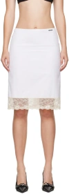 We11 Done White Lace Trim Midi Skirt In White