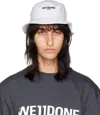 We11 Done White Logo Bucket Hat In White