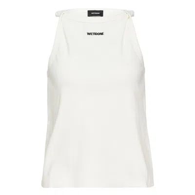 We11 Done White Logo Sleeveless Top