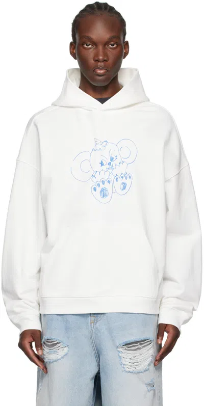 We11 Done White Monster Hoodie In Ivory
