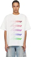We11 Done White Multi Rainbow Logo T-shirt In White