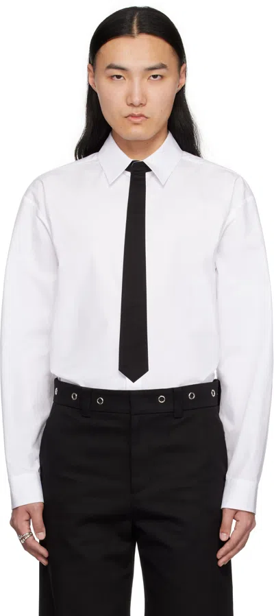 We11 Done White Necktie Shirt