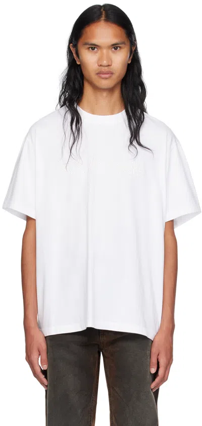 We11 Done White Pearl Logo T-shirt