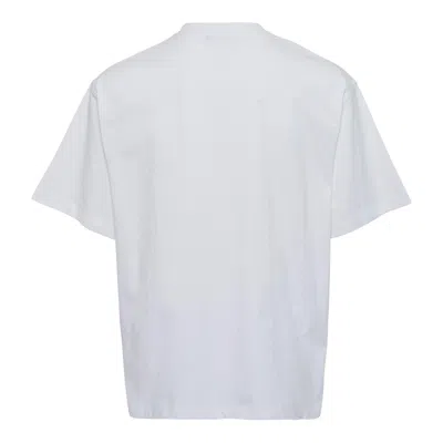 We11 Done White Pearly Logo T-shirt In Brown