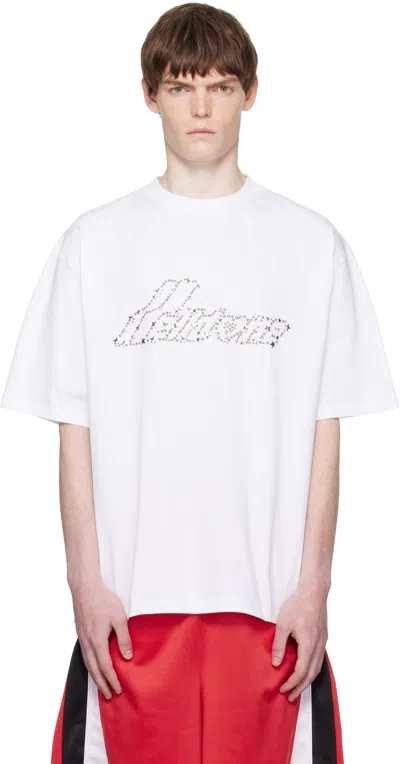 We11 Done White Pearly 'we11done' Logo T-shirt