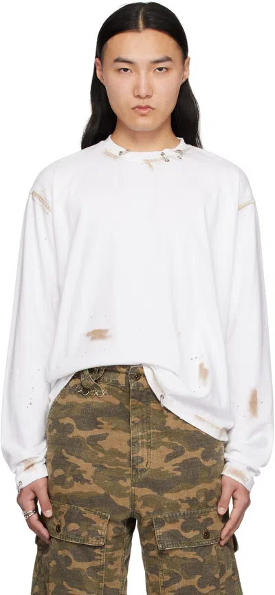We11 Done White Pierced T-shirt