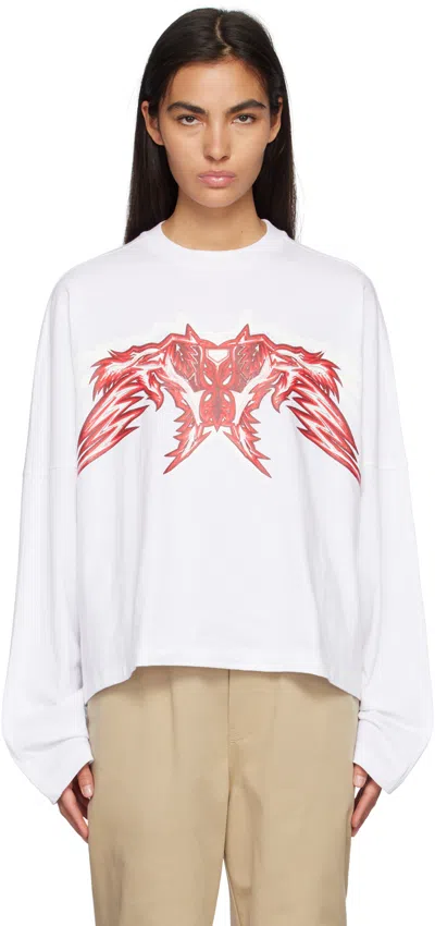 We11 Done White Printed Long Sleeve T-shirt