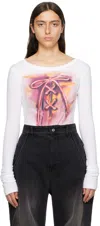 We11 Done White Printed Long Sleeve T-shirt In White