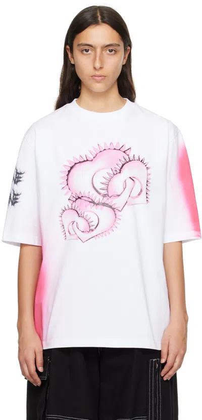 We11 Done White Printed T-shirt