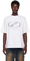 We11 Done Rhinestoned Se11done Logo T-shirt In White