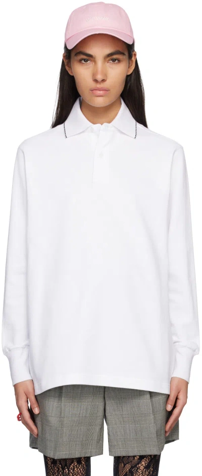 We11 Done White Scalloped Edge Polo