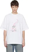 We11 Done White Teddy Bear Print T-shirt In Multi