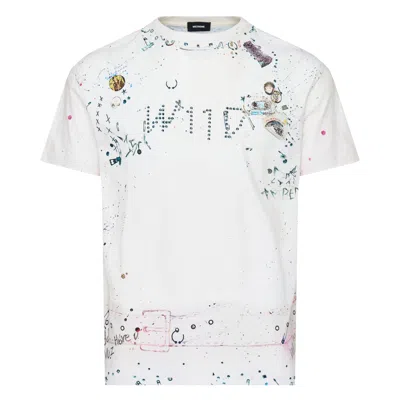 WE11 DONE WHITE TROMPE-L'OEIL PIERCED T-SHIRT