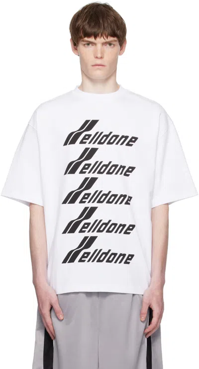 We11 Done White 'welldone' Front Logo T-shirt