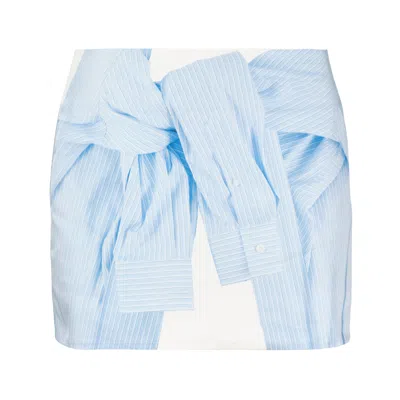 We11 Done White Womens Trompe-l'oeil Shirt In Blue