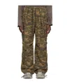 We11 Done Brown Wide Leg Tucked Cargo Pants In Green