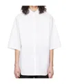 We11 Done Wide-sleeve Cotton Shirt In White