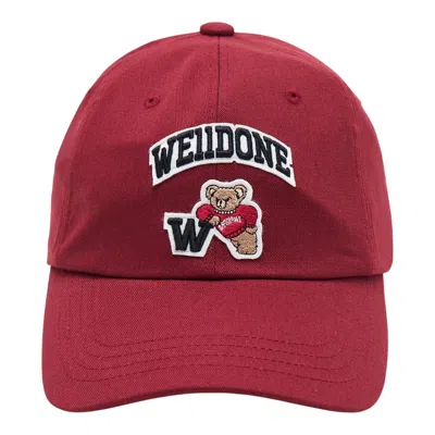 We11 Done Wine Varsity Logo Cap In Red