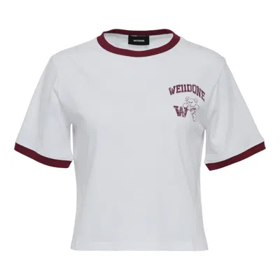 We11 Done Wine Womens Varsity Bear Ringer T-shirt In Brown