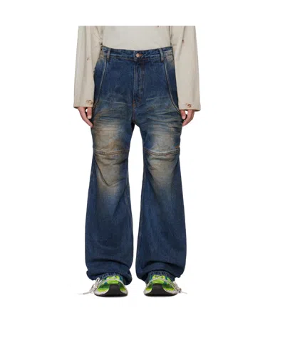 We11 Done Wire Multi-pocket Jeans In Blue