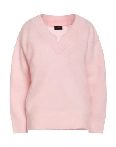 We11 Done Woman Sweater Blush Size L Mohair Wool, Nylon, Polyurethane In Pink