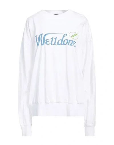 We11 Done Woman Sweatshirt White Size M Cotton, Polyurethane