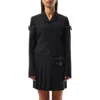 We11 Done Women's Jacket With Sleeve Strap Detail In Navy