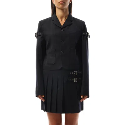 We11 Done Women's Jacket With Sleeve Strap Detail In Navy