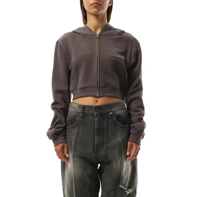 We11 Done Women's Womens Pearl Bear Hoodie Zip-up In Charcoal