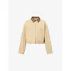 We11 Done Womens Canvas Relaxed-fit Cotton Jacket Beige In Neutral