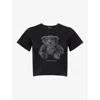We11 Done Womens Bear-print Short-sleeves Cotton-jersey T-shirt Black In Black